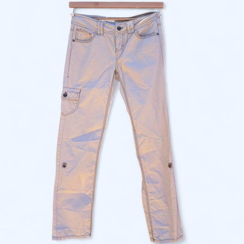 Beige low rise cargo pants classic